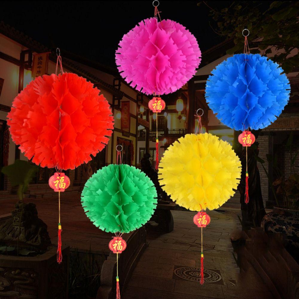 10PCS Jagged Edges Honeycomb Lantern Waterproof Spring Festival Pendant Paper Lantern Ball  Tree
