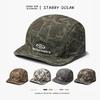 American-style camouflage baseball cap, men's workwear style, soft brim, five-panel design, makes the face appear smaller, short brim, embroidered
