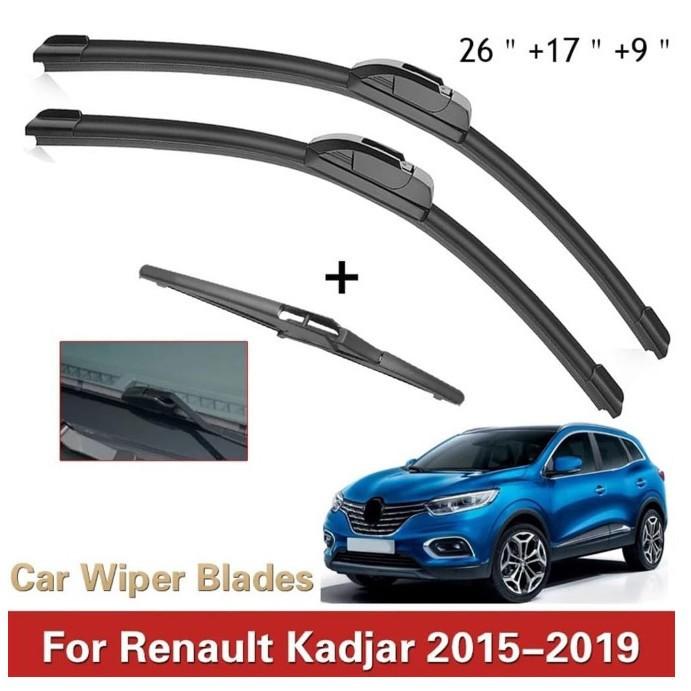 Für Renault Kadjar 2015-2025 Scheibenwischerblätter vorne und hinten 26 "17" 9 "Koleo Wischer