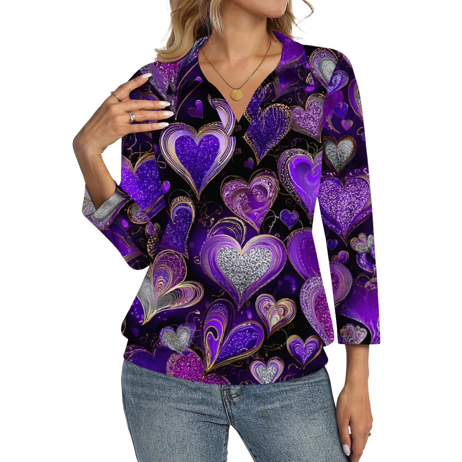 

Women s Fashion Casual Retro 3/4-Sleeve Top XXXL