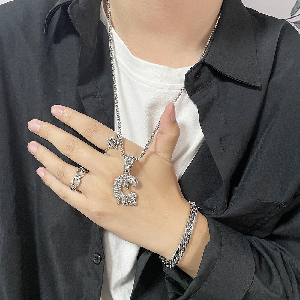 Initial Letters Necklaces Pendant Chain 