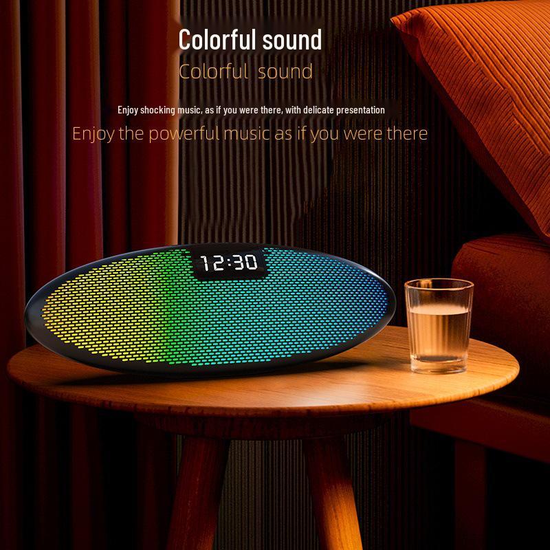 Portable Bluetooth 5.3 Speaker with Atmosphere Light, Alarm Clock, High-Quality Stereo, and Ultra-Long Battery Life