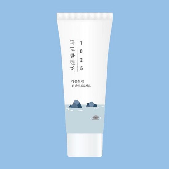 ROUND LAB 1025 Dokdo Travel Kit – Toner 50ml + Lotion 50ml + Sunscreen 20ml + Cleanser 20ml + Pouch