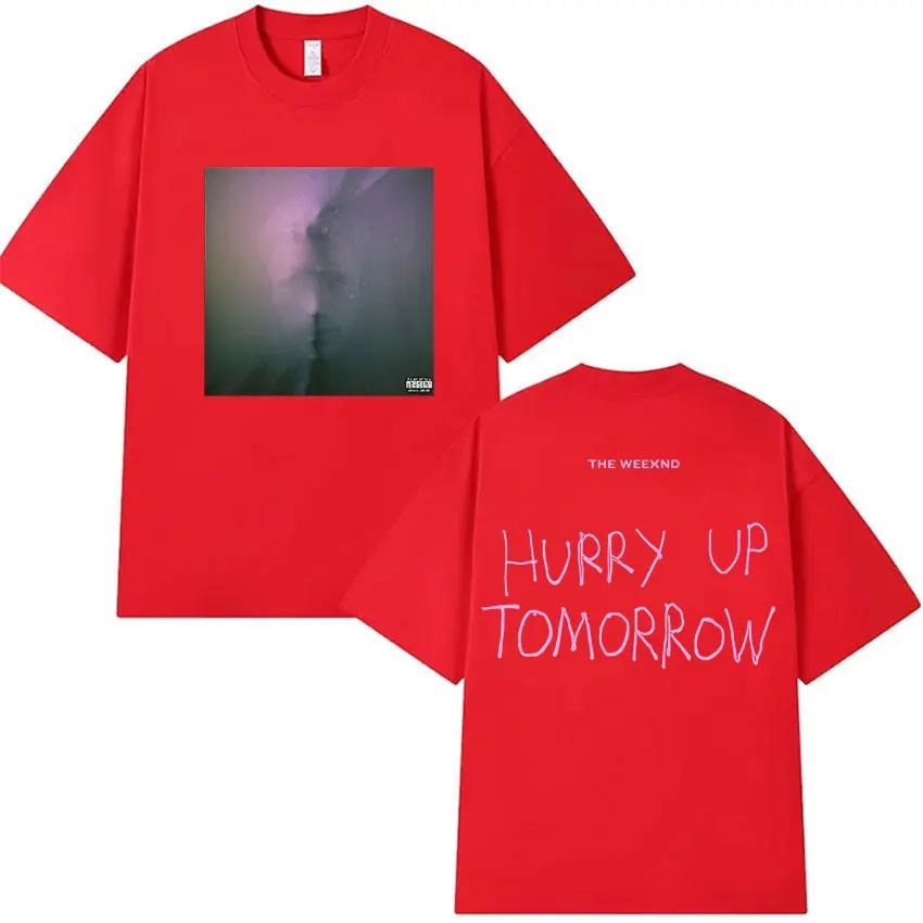 Rapper The Weeknd Beeil dich Morgen Tour Album Grafik T-Shirt Herren Vintage Trendy Übergroß 100% Baumwolle Gothic T-Shirt