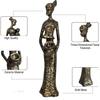 Beautiful Finish Uniquely Hand Crafted Home Decor African Tribal Women Art Piece - (Set of 3, Black and Golden Color)