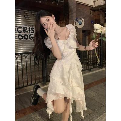 French First Love White Princess Birthday Dress for Women – Elegant Summer Petite Style
