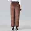 Middle-aged Cotton Pants Mother Winter Warm Velvet Padded Thickened Women's Pants Loose High Waist Autumn and Winter Outer Trousers