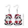 Retro Christmas Cat Acrylic Earrings - Cute & Creative Holiday Party Jewelry