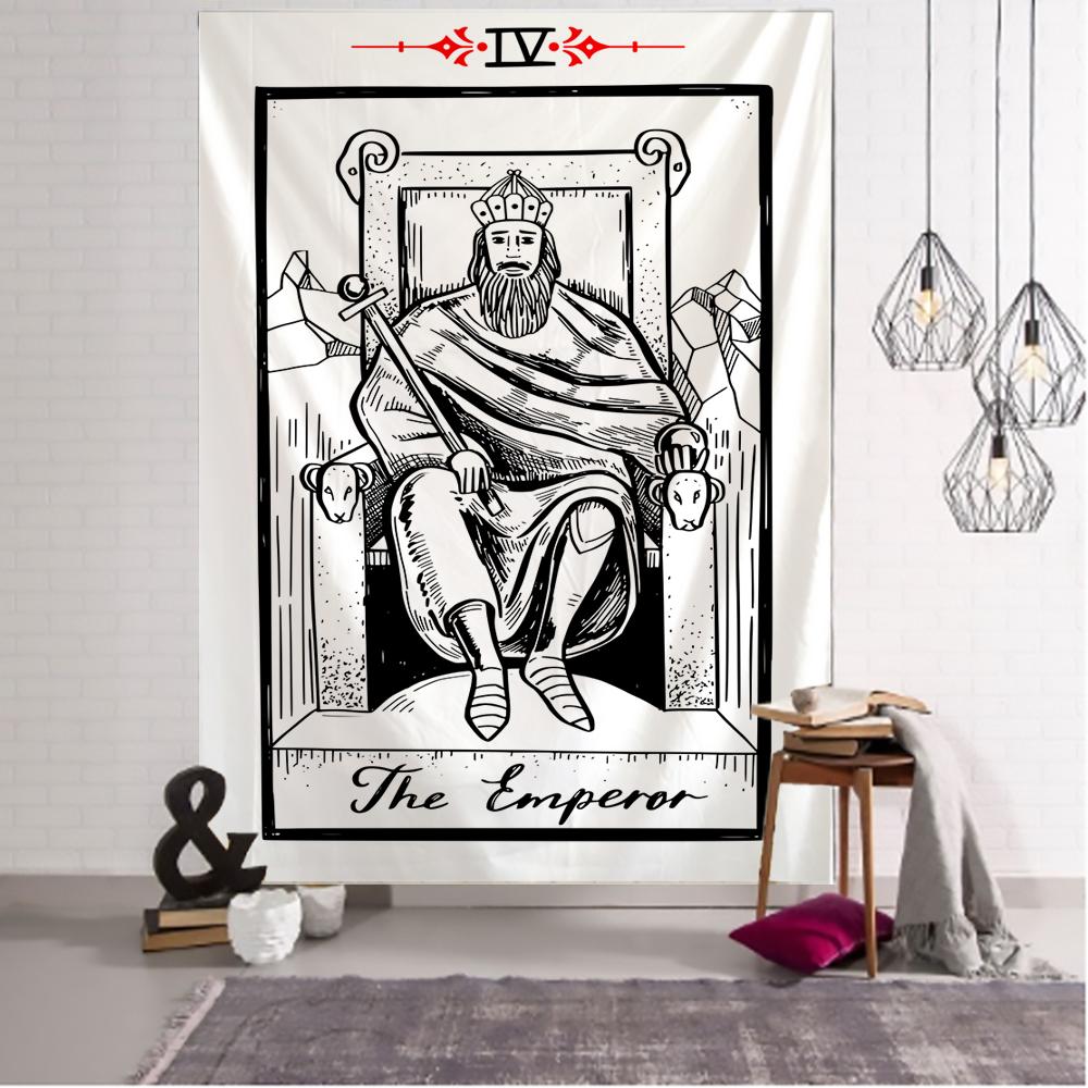 Tarot Tapestry Wall Hanging Witchcraft Hippie Beach Throw Rug Carpet Sun Moon Tapestries Bohemian Home Art Psychedelic Decor