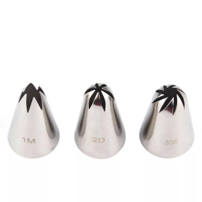3pcs Rose Pastry Nozzles Set Cake Decorating Tools Flower Icing Piping Nozzle Cream Cupcake Tips Baking Accessories #1M 2D 336