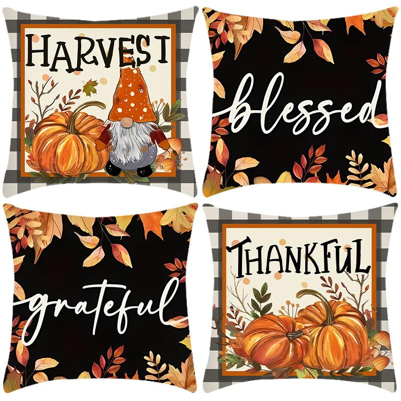 

New Thanksgiving Series Print Letter Print Pillow Home Sofa Cushion Cover 45 * 45Cm pillowcase