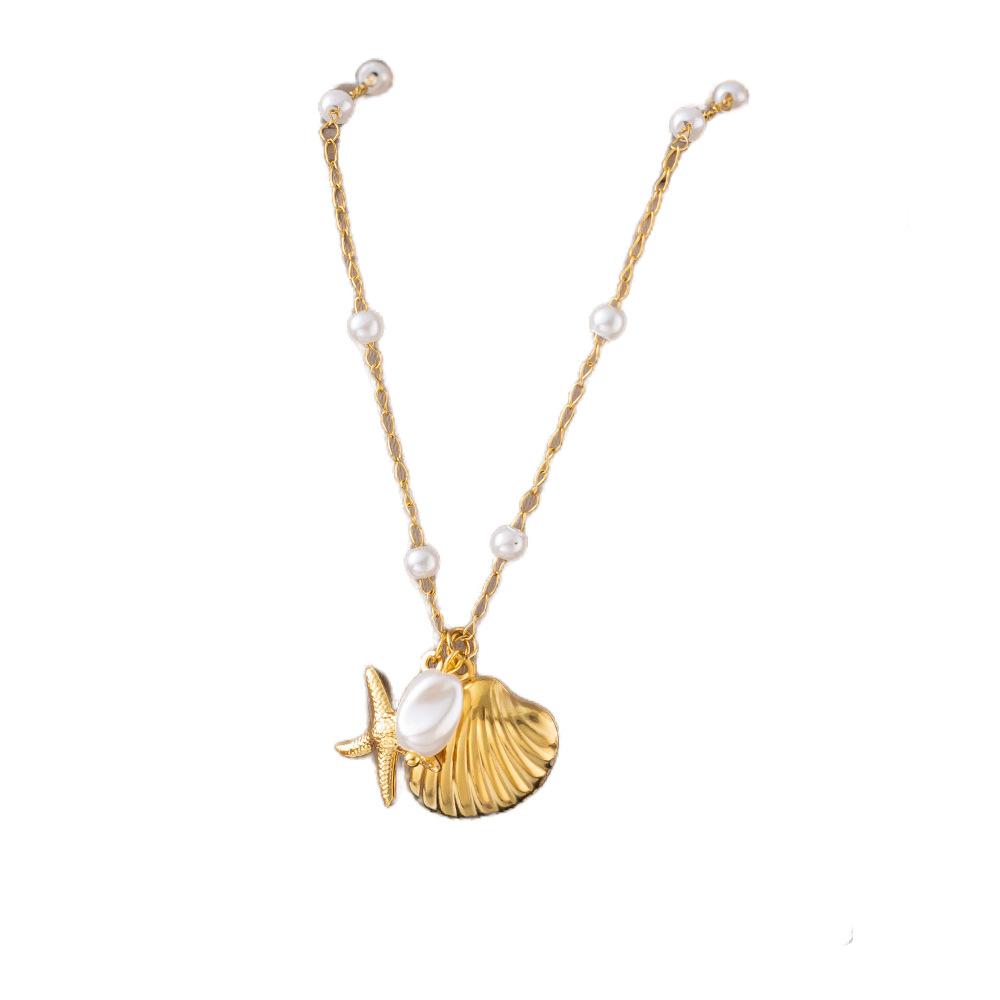 Summer New Necklace Female Starfish Shell Pendant Jewelry Light Luxury Fashion Niche High-end Accessories