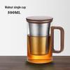 Shangming Bangtian Walnut Wood Glass Tea Infuser Cup