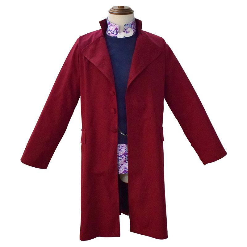 Adult Chocolate Factory Costume Men Chocolate Costume Tailcoat Jacket Vest Shirt Hat Set Adult Halloween Cosplay Suit Outfits