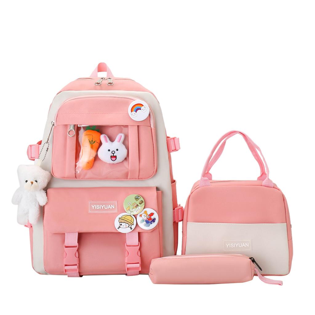 School bag New school bag Large capacity backpack Casual canvas backpack Female portable student thermal insulation with rice bag