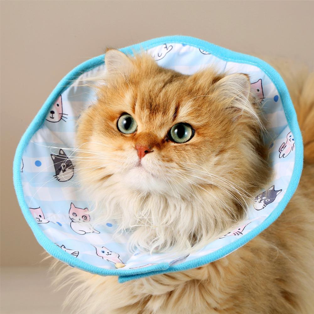 Adjustable Pet Elizabeth Collar Soft Anti Licking Collar Cat Cone Collar  Wound Recovery