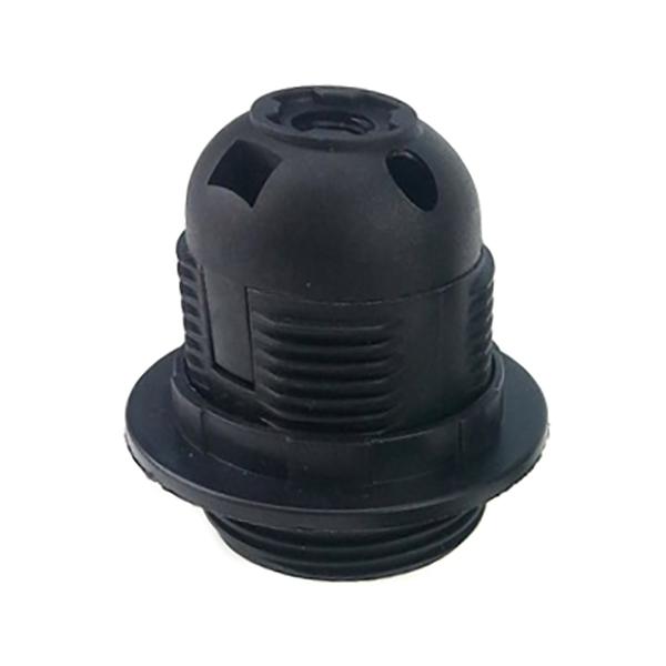 250V 4A E27 Light Bulb Base Plastic Full Screw Lamp Holder Pendant Socket Lampshade Ring for E27 Light Bulb White Black 1PC