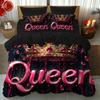 Queen-Themed 3D Crown Pattern Duvet Cover Set Ultra-Soft Microfiber Bedding Fantasy Design Machine Washable For Bedroom And Dorm