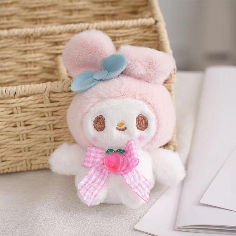 Cute Sanrio Series Plush Keychain Adorable Stuffed Dog Bag Charm Soft 10cm