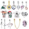 Copper Charms Beads Christmas Candy Gingerbread Man Pendant Fit Original Bracelet Necklace Women Diy Gift