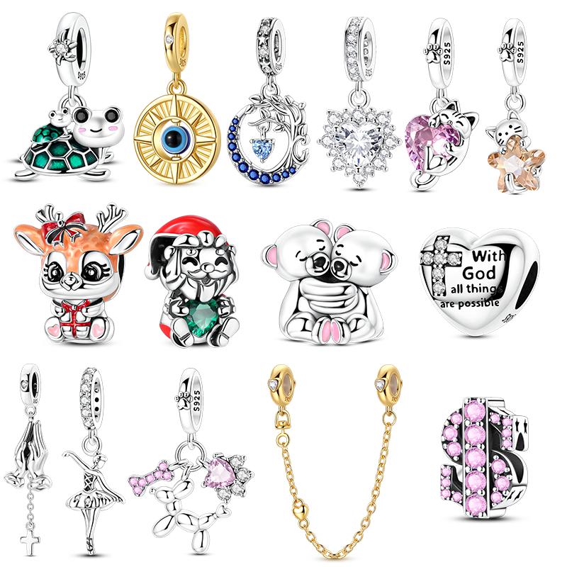 Copper Charms Beads Christmas Candy Gingerbread Man Pendant Fit Original Bracelet Necklace Women Diy Gift