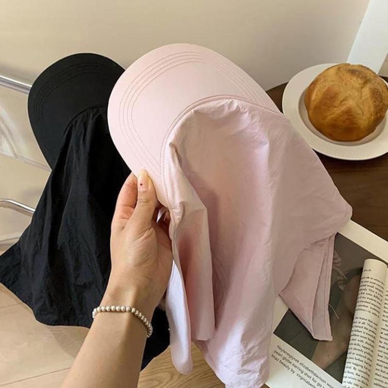 Casual Outdoor Baseball Cap with Detachable Neck Flap Bandana Women Sun Protection Breathable Quick Dry Hat