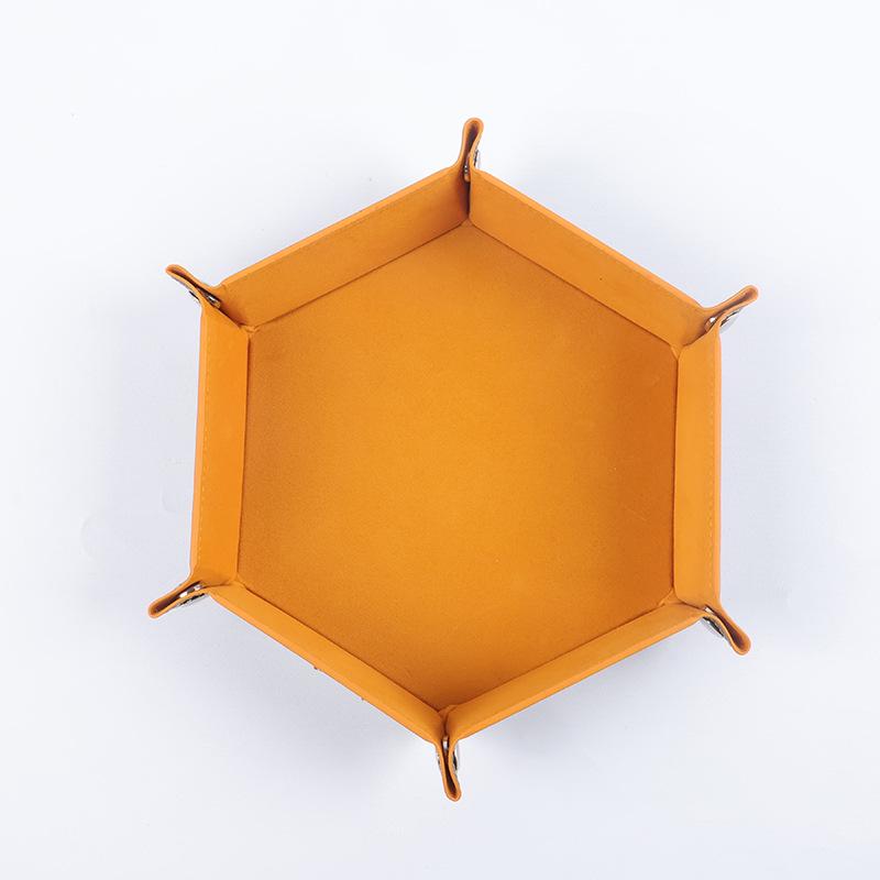 Hexagonal Velvet Foldable Dice and Storage Tray