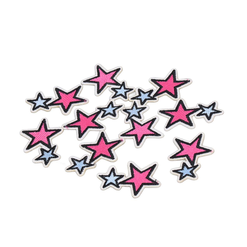 10Pcs Embroidered Patches Star Shape Covering Breakages Stains Iron On Patches for DIY Clothing