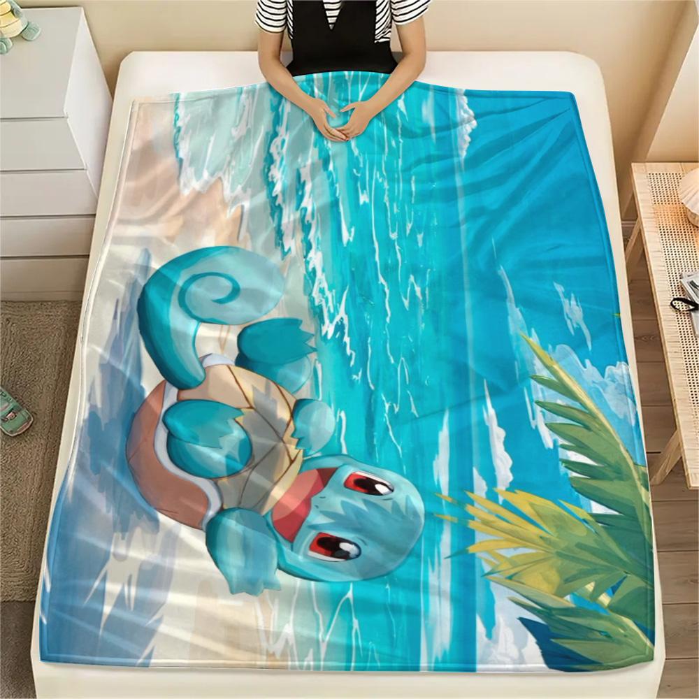 Squirtle Soft Print Flannel Blanket Comfortable for Sofa Bed Travel and Home.-TING