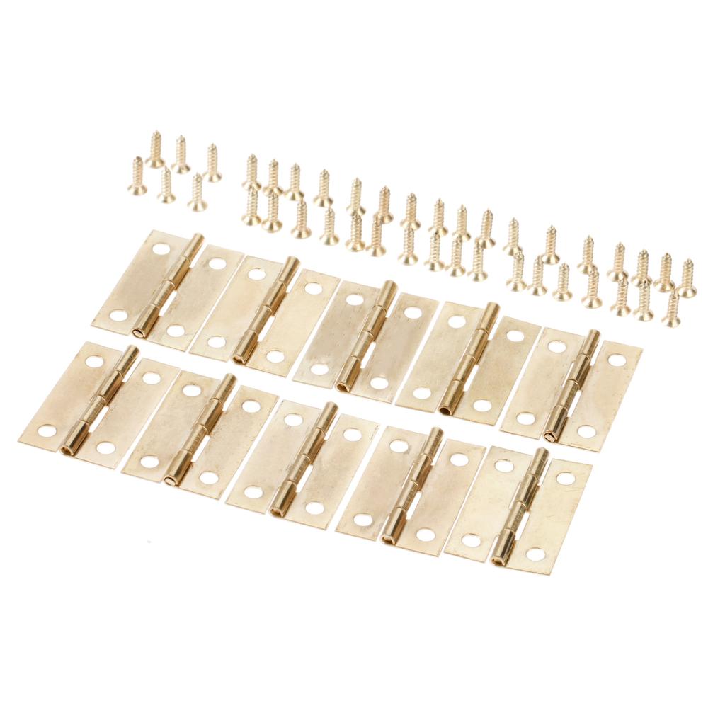10Pcs Antique Bronze/gold Cabinet Door Butt Hinges with Screw 4 Holes Jewelry Boxes Decorative Hinges Home Hardware  30x18mm