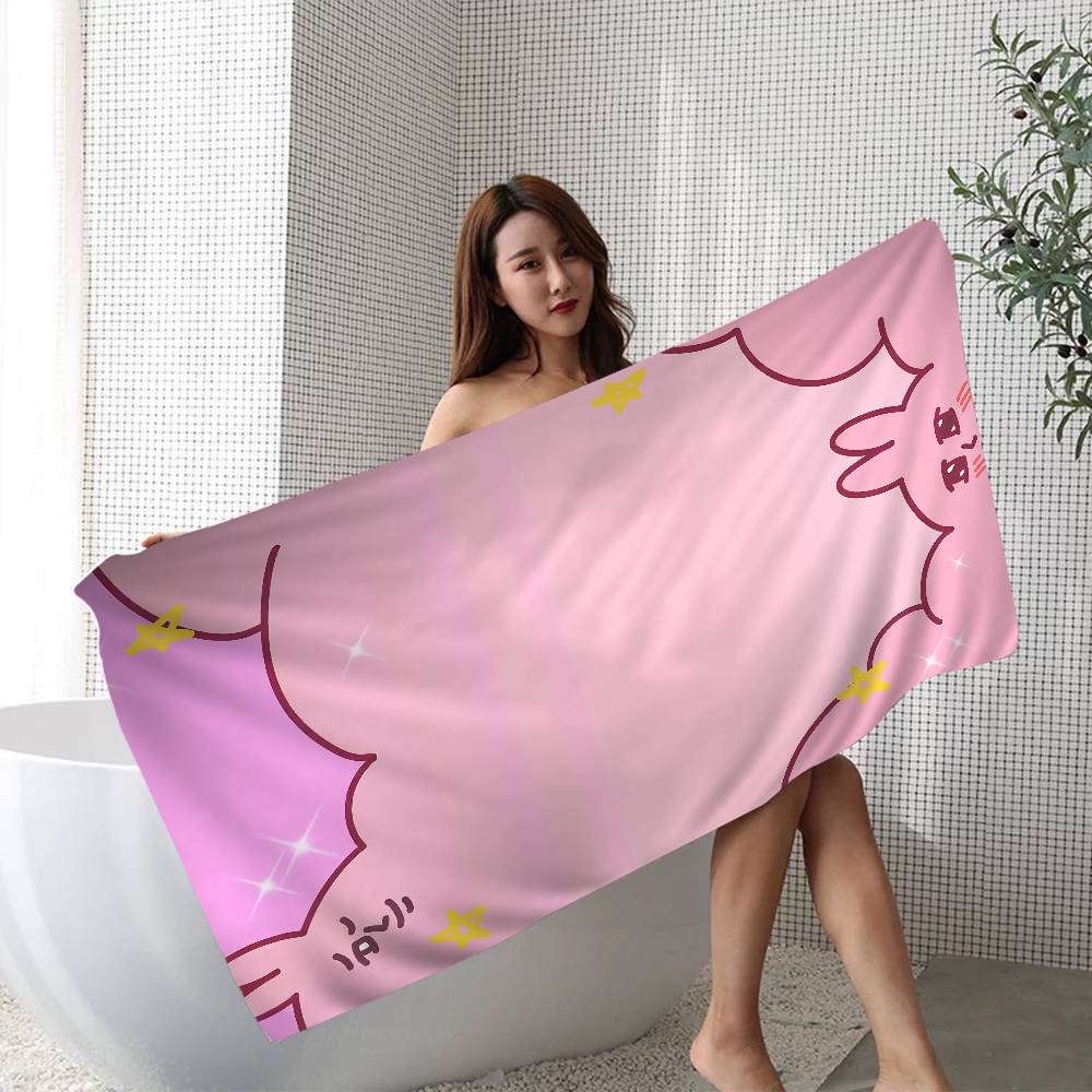 Himari Myfriend Pink Rabbit Spoof MEME Popular Beach Towel Colorful Bath Towels For Girl Microfiber Quick Dry Sand Free