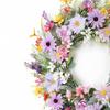 Delicate Violets Pink Blossoms Wreath Silk Flower Garlands Elegant Door Hanging Ornament Outdoor Garden Decoration