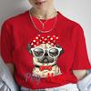 Pug Mom Print T-Shirt Women'S Clothing Funny Cartoon Tee Tshirt Femme Dog Lover T Shirt Female Harajuku Tee Shirt Streetwear Y2k