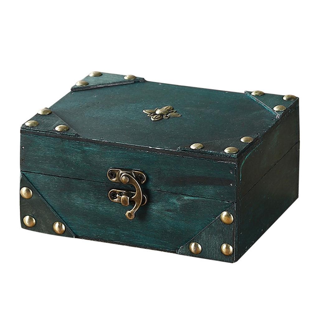 Elegant Retro Styles European Travel Case Practical Sturdy Wood Storage Box for Daily Use and Home Decoration