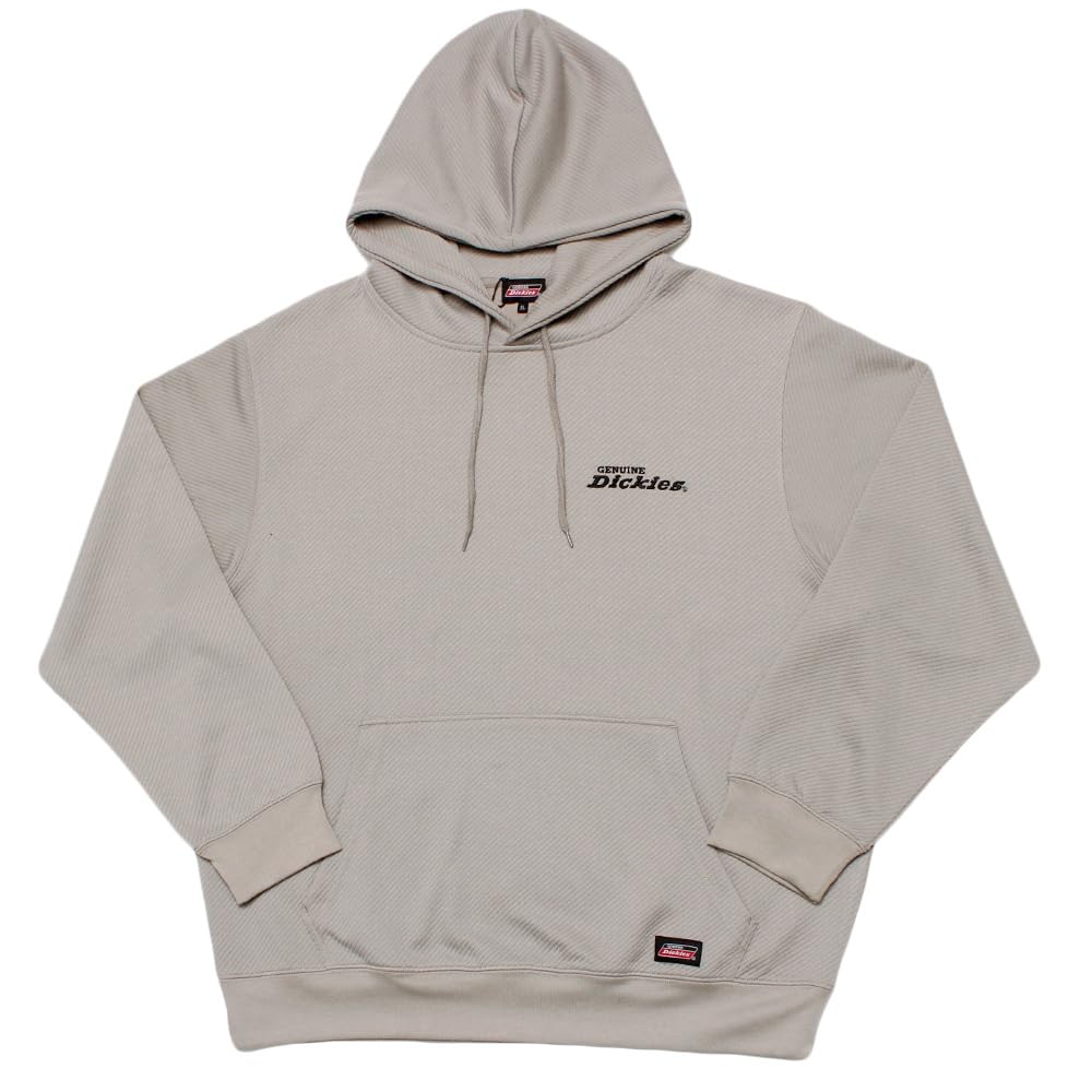 Dickies Genuine Dickies Men's Plus Size Pullover Hoodie with Puffy Jacquard Fleece Sweatshirt, Size 2L, Ivory (28)