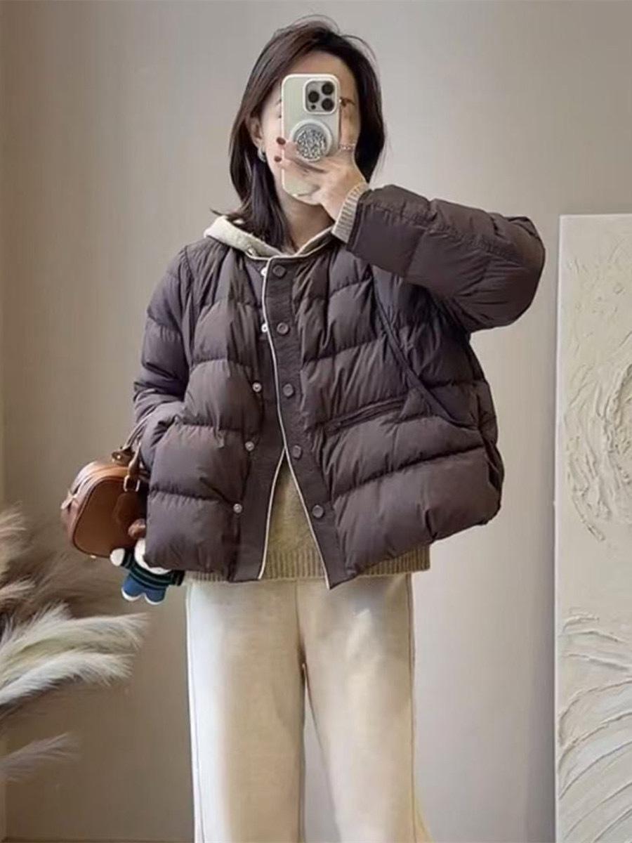 

Tooling wind lapel down cotton clothes women s 2025 winter new loose fashion casual versatile warm tide XL