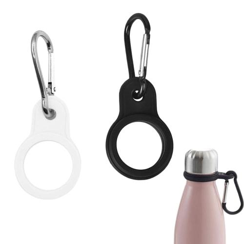 DEVENTORZ 2-Piece Silicone Water Bottle Holder with Carabiner, 2.6cm Inner Diameter, Bottle Hook Strap, Portable, Backpack Belt Compatible, Ideal for