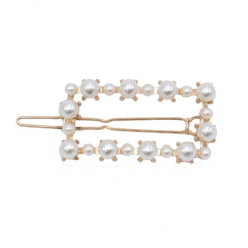 

Модная заколка для волос с кристаллами и жемчугом, металлическая заколка, элегантная заколка-автомат, шпильки, свадебный головной убор для женщин