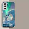 Eisbär und sein Junges unter der Aurora Handyhülle für Samsung Galaxy S25 Edge S24 S23 FE S21 S20 S10 Plus S22 S26 Ultra Cover