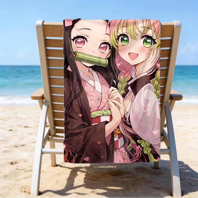 Ghost Slayer's Night Beach Towel - Soft, Absorbent Microfiber, Lightweight, Ideal for The Beach, Parties, Travel, Camping fan gifts