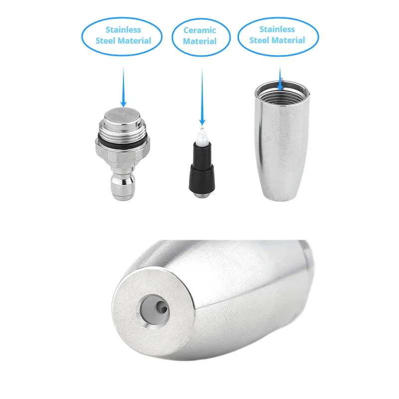 Stainless Steel 360° Swivel Pressure Washer Nozzle, Quick-Connect Lotus Spray Head for Tree Bark & Rust Removal