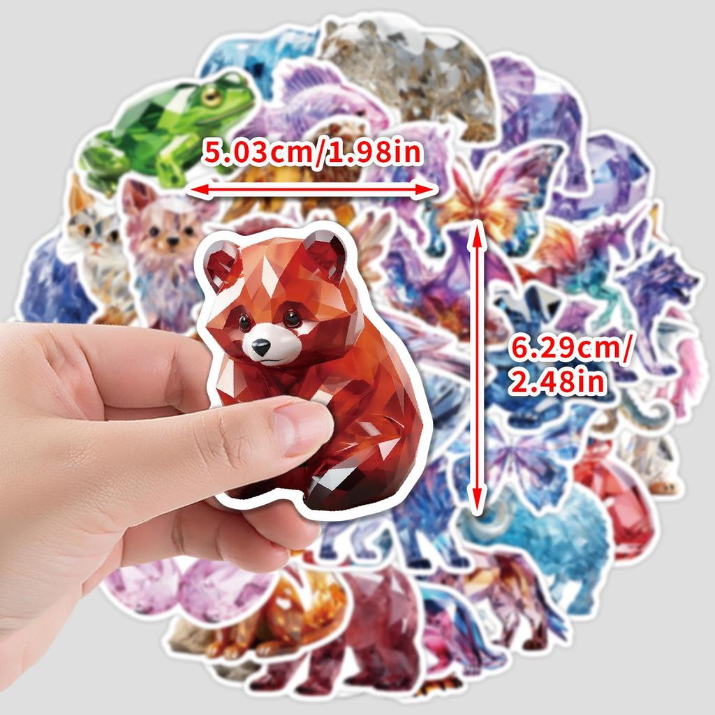 50 Cartoon 3D Animal Graffiti Stickers - Creative Waterproof Decor for Phones and Computers
