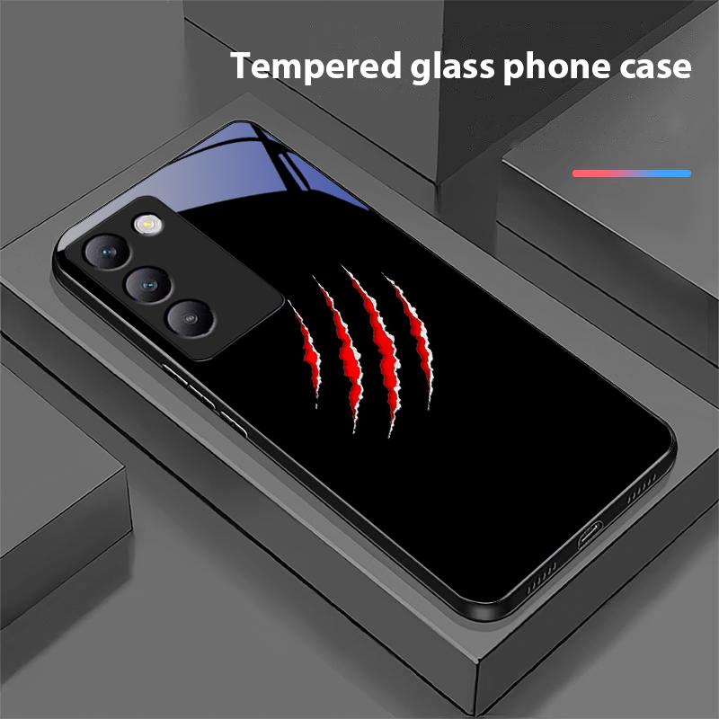 Vtipné ďábelské oči Pro Y72 33S 11 03 36 96 Lite 35 16 Iqoo 12 V40 SE 5G 29 40 21 30 X80 Pro Vivo Tvrzené sklo Kryt na telefon