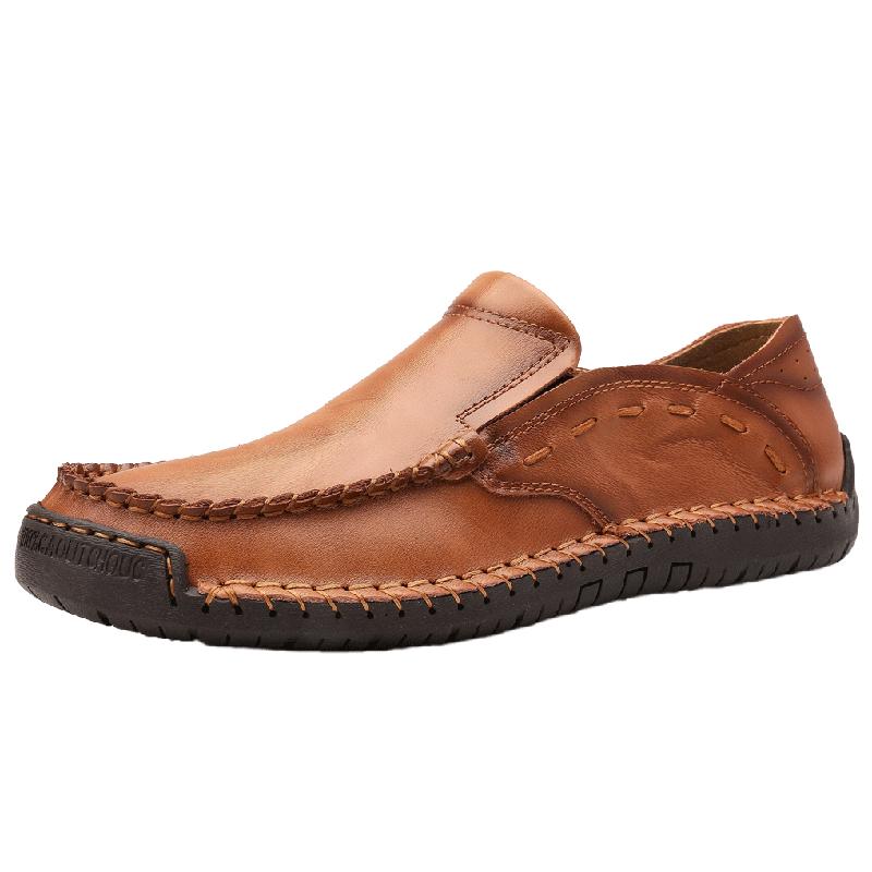 

Мужская спортивная обувь для отдыха на открытом воздухе, легкая, мягкая подошва, повседневная обувь, модная, без застежек, ленивая обувь 48 жёлтый/коричневый