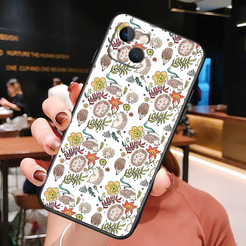 Animal Hedgehog Phone Case For iPhone 16 Pro Max 15 14 13 11 12 Pro Max Plus 12 13 Mini XR 16e Funda Cover