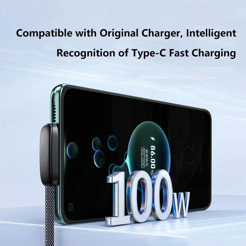111W Fast Charging Cable Right Angle 91° USB-C To Type-C Data Cord Mobile Phone Fast Charging Data Cable Convenient For Gaming