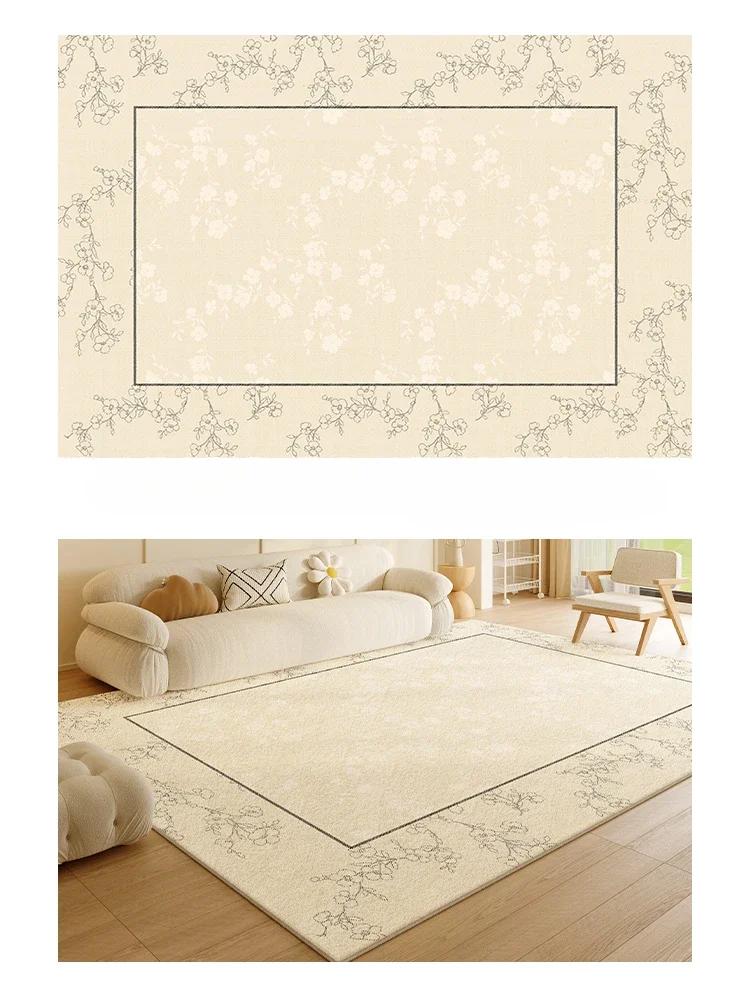 Log Texture Beige Forest Area Rug Modern Light Luxury Living Room Carpet Soft Machine Washable Bedroom Decorative Floor Mat