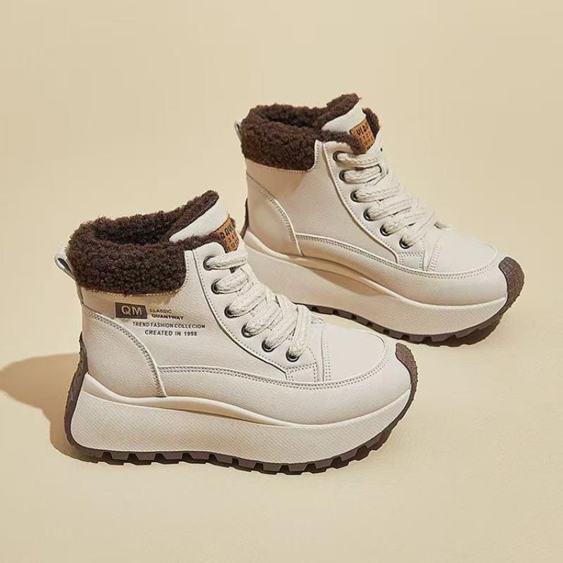High-top cotton shoes platform dad shoes winter new fashion short boots waterproof and non-slip piled thickened snow boots