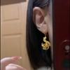 Koi goldfish earrings light luxury temperament ear hook fashion versatile good luck earrings niche high sense