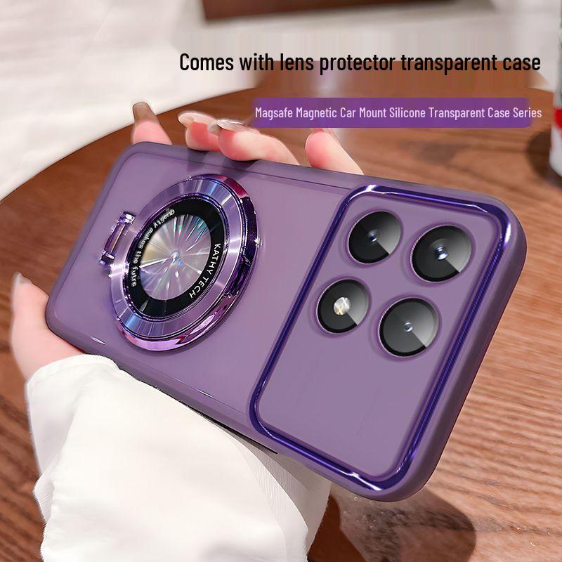 

Противоударный чехол для телефона Redmi K70/K80Pro со встроенной защитной пленкой для объектива и магнитной подставкой для мужчин и женщин K70E